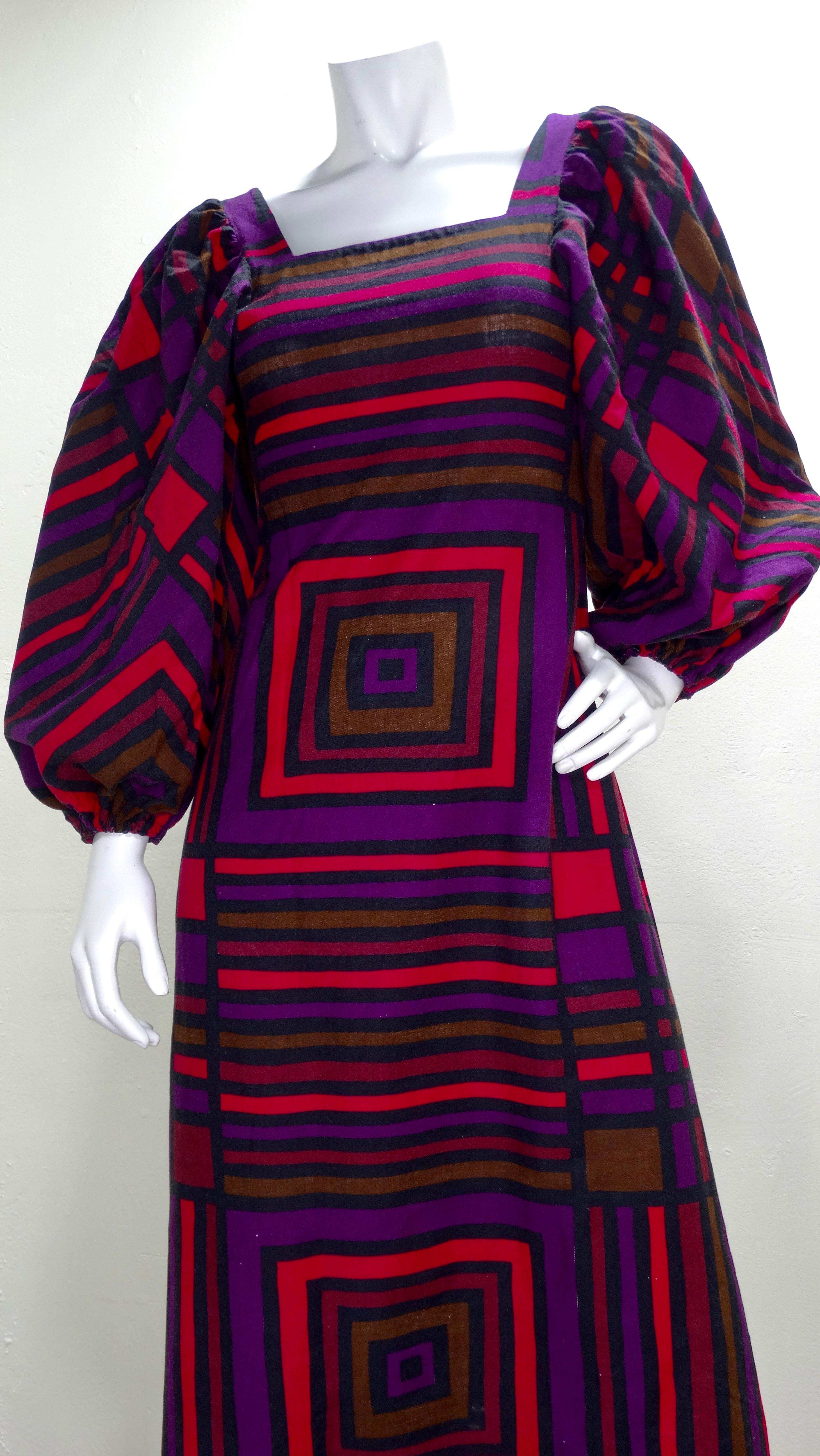 Maskit 1970s Geometric Maxi Dress  In Good Condition In Scottsdale, AZ