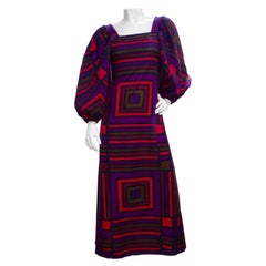 Maxivestido geométrico de los años 70 de Maskit