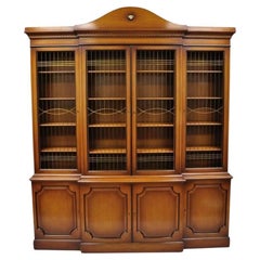 Maslow Freen French Empire Style Mahogany Breakfront Bookcase China Cabinet