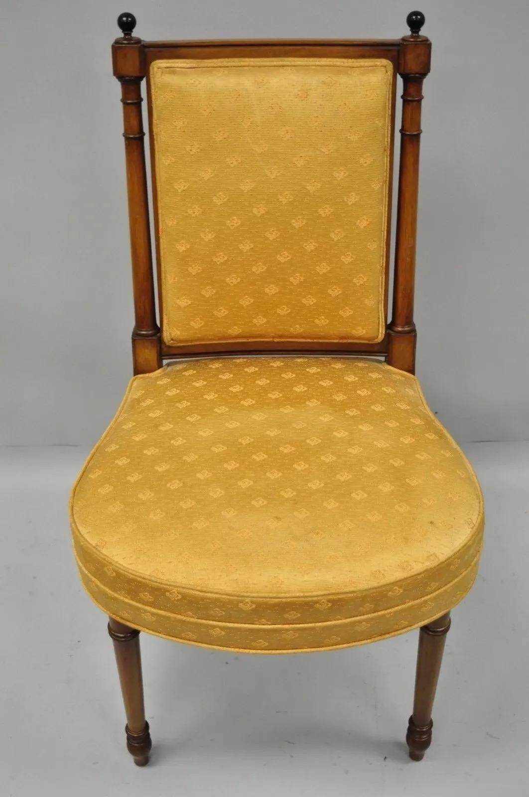 Maslow Freen French Empire Style Mahogany Upholstered Dining Chairs - Set of 8 7
