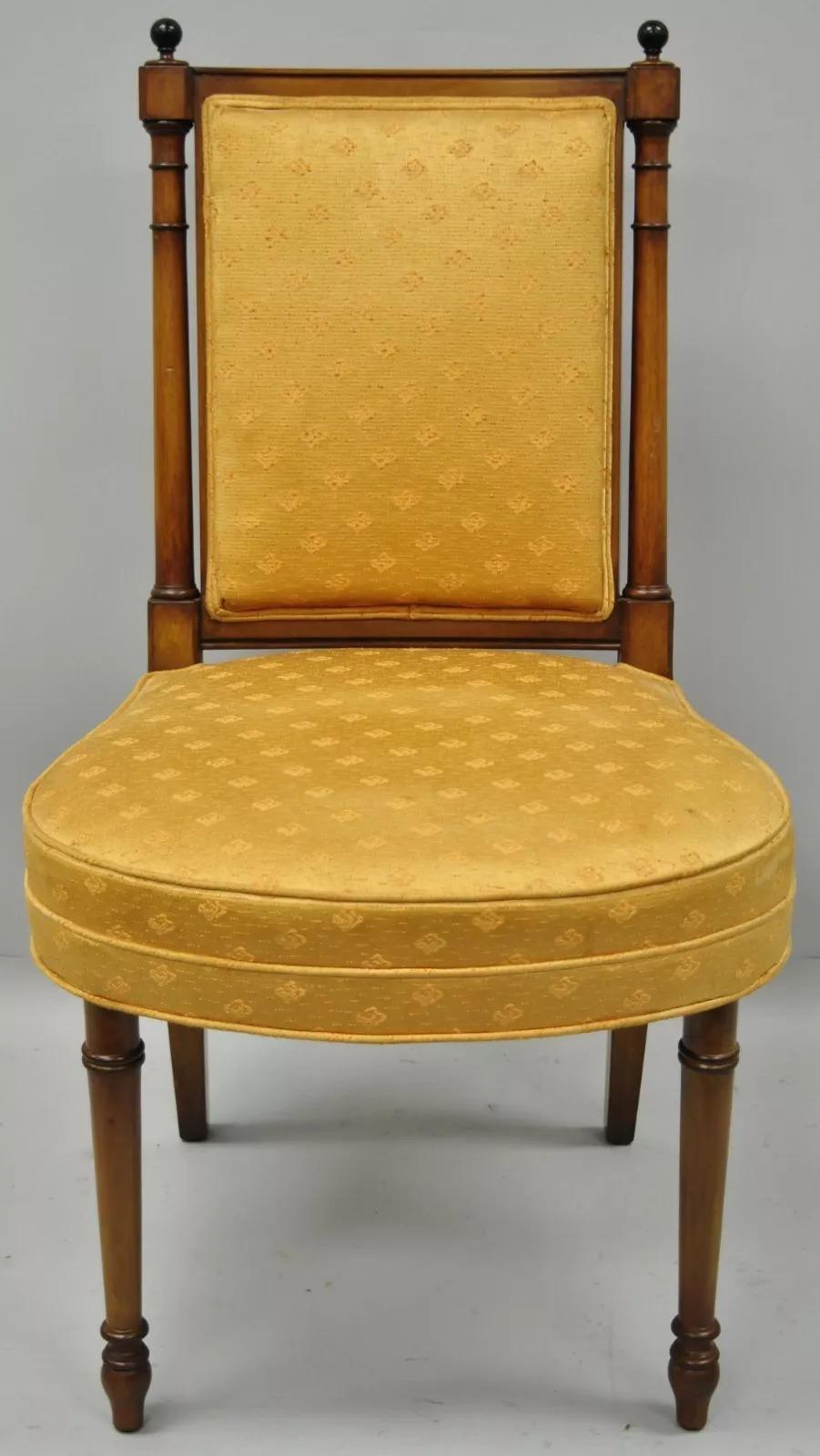 Maslow Freen French Empire Style Mahogany Upholstered Dining Chairs - Set of 8 1