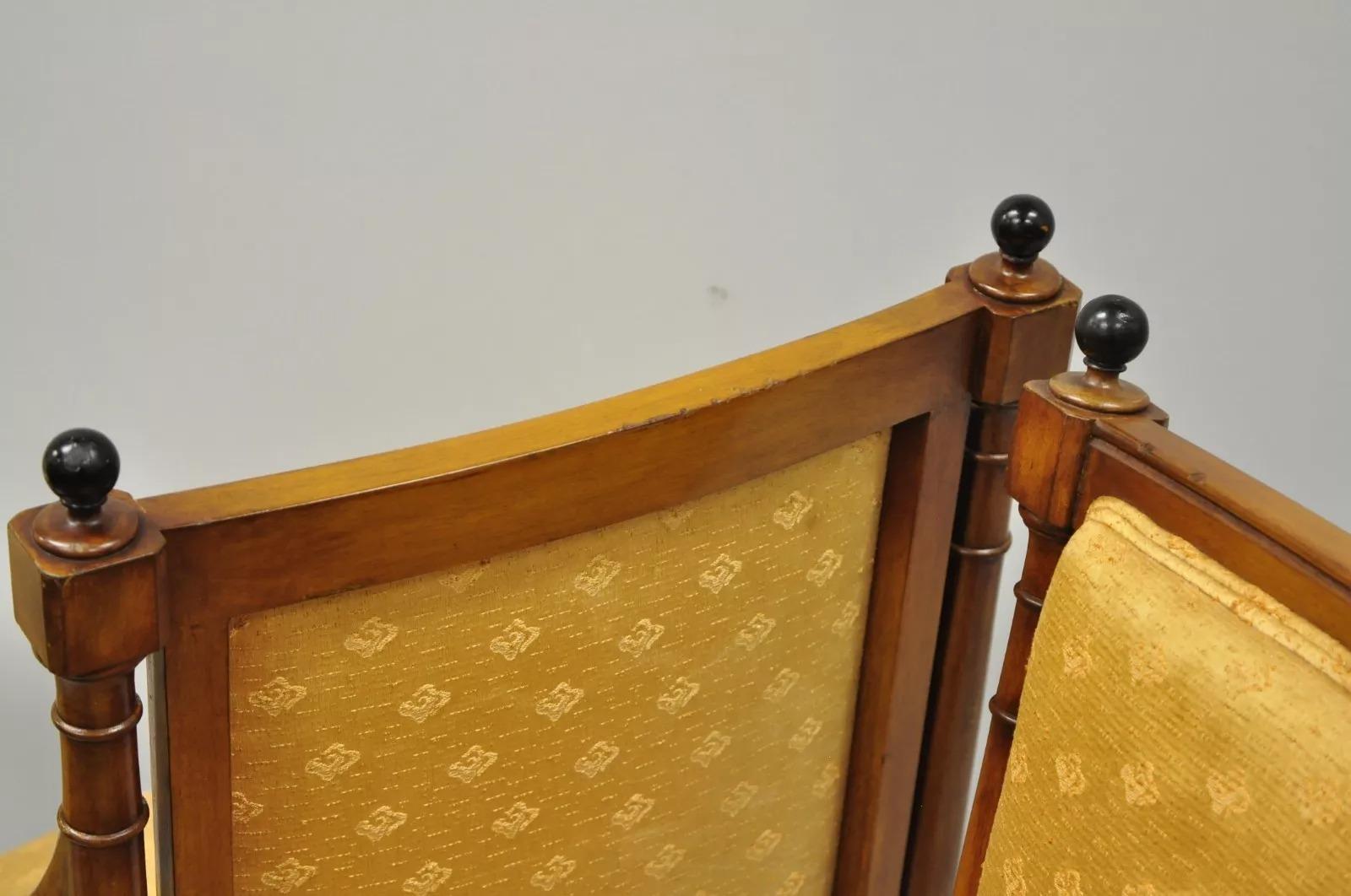 Maslow Freen French Empire Style Mahogany Upholstered Dining Chairs - Set of 8 2