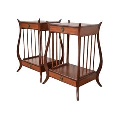 Maslow Freen French Regency Louis XVI Mahogany Nightstands, Newly Refinished