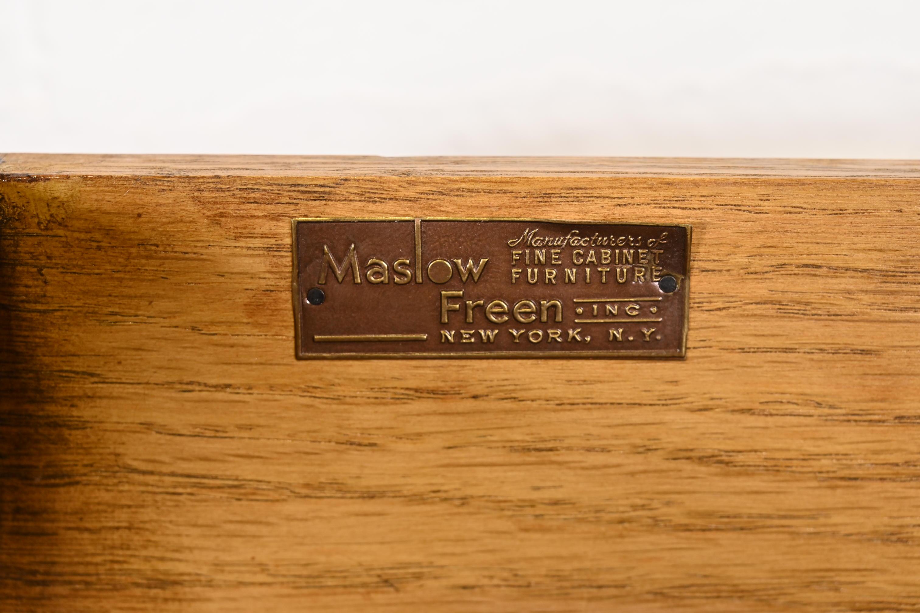 Maslow Freen French Regency Louis XVI Walnut Bombe Form Marble Top Dresser 4