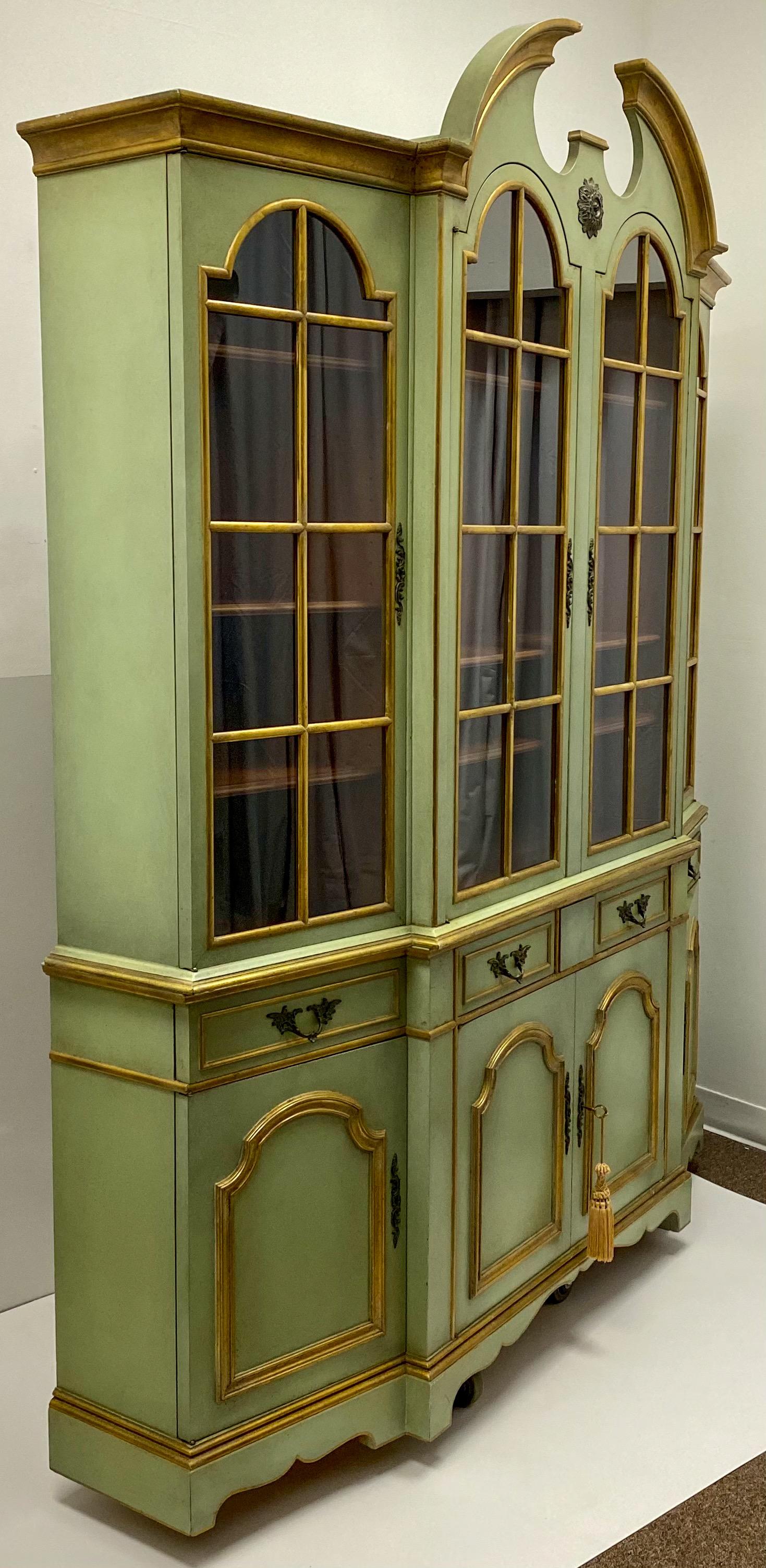 Glass Maslow Freen of New York Chippendale Style Painted Cabinet