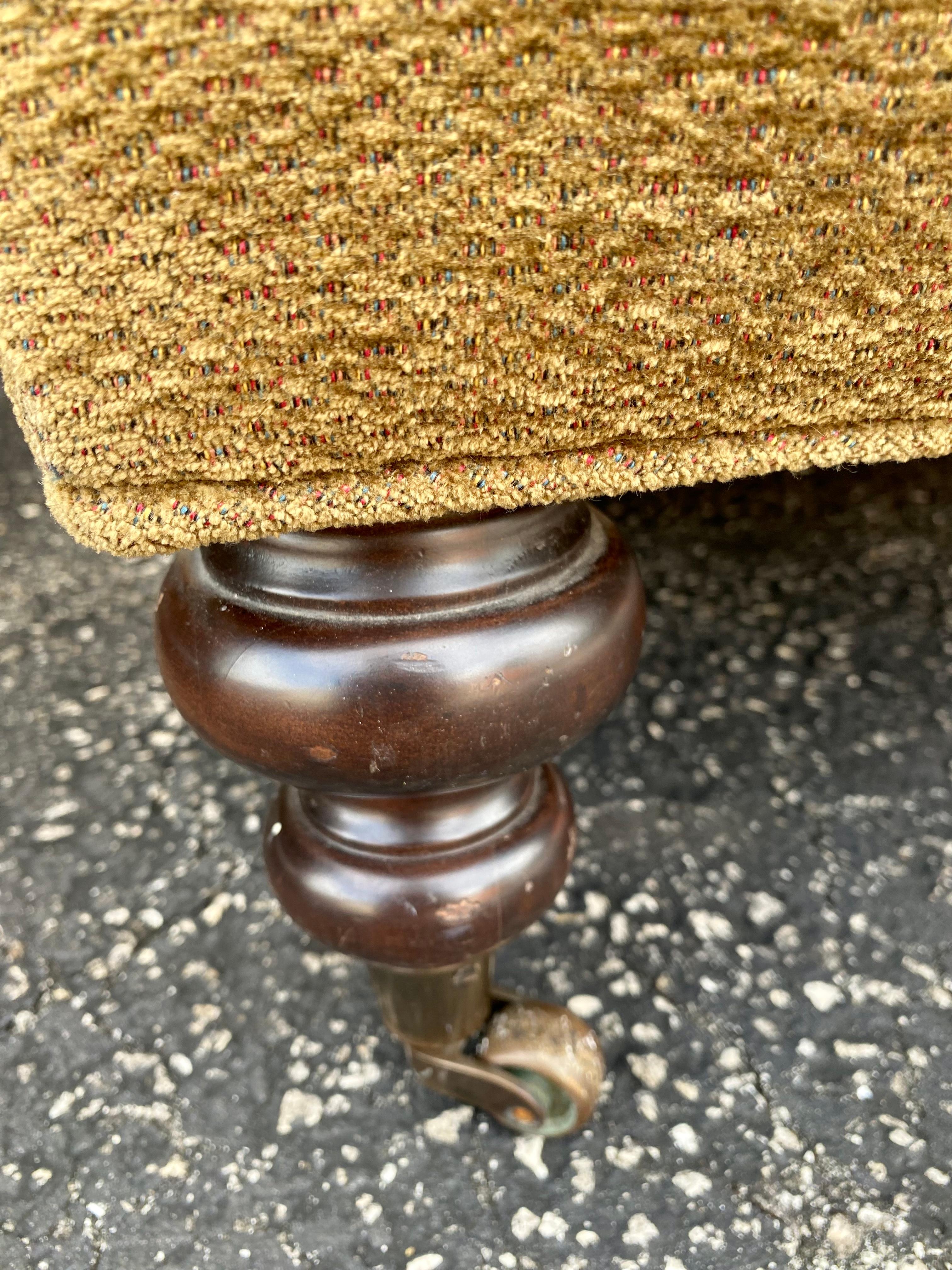 Mason-Art English Library Chenille Club Chairs on Castors, Set of 2 4