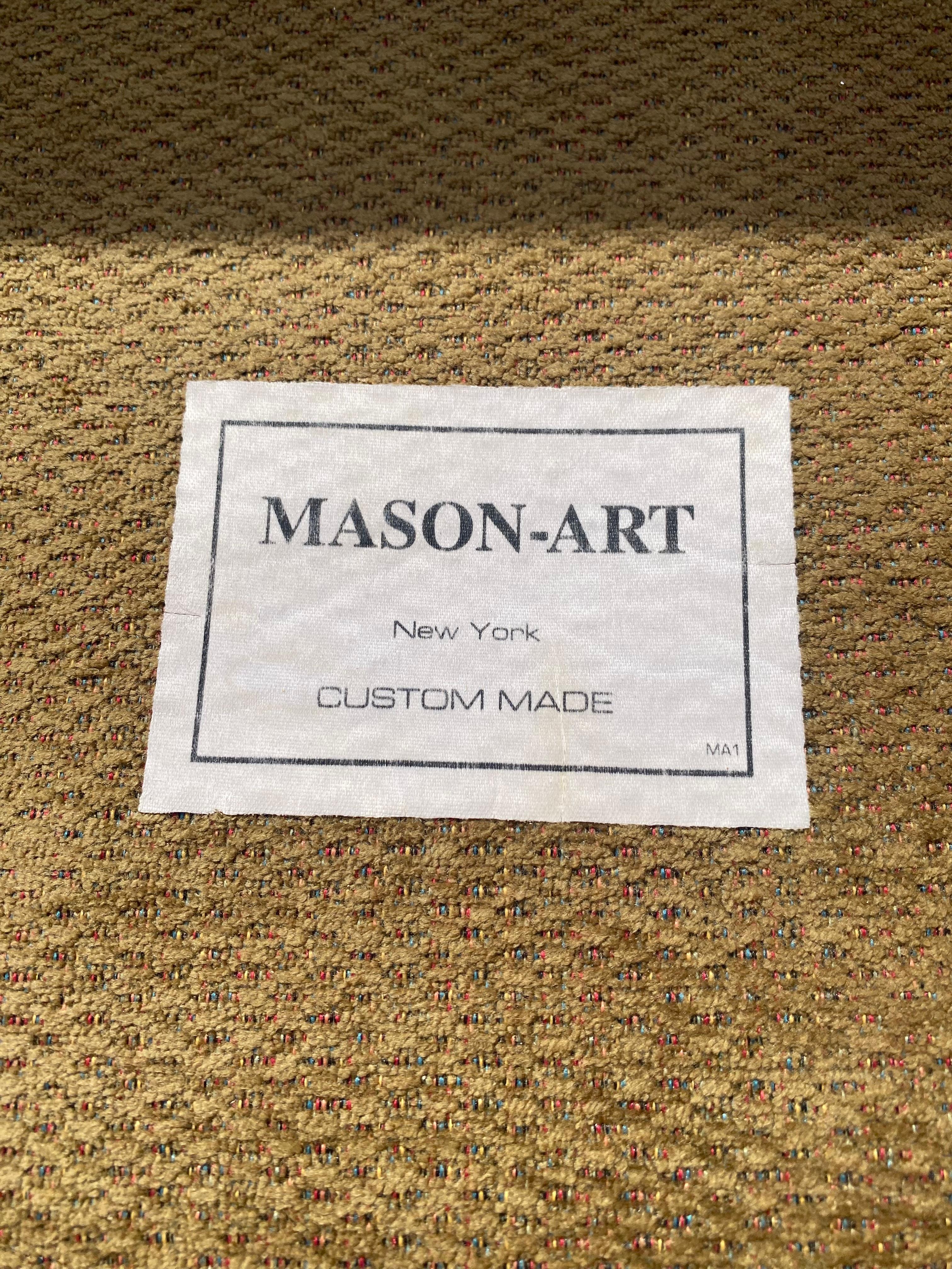 Mason-Art English Library Chenille Club Chairs on Castors, Set of 2 6