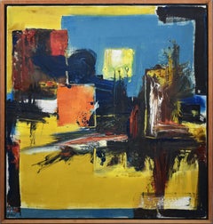 Vintage American Modernist Mid Century 1955 Abstract Expressionist Oil Painting