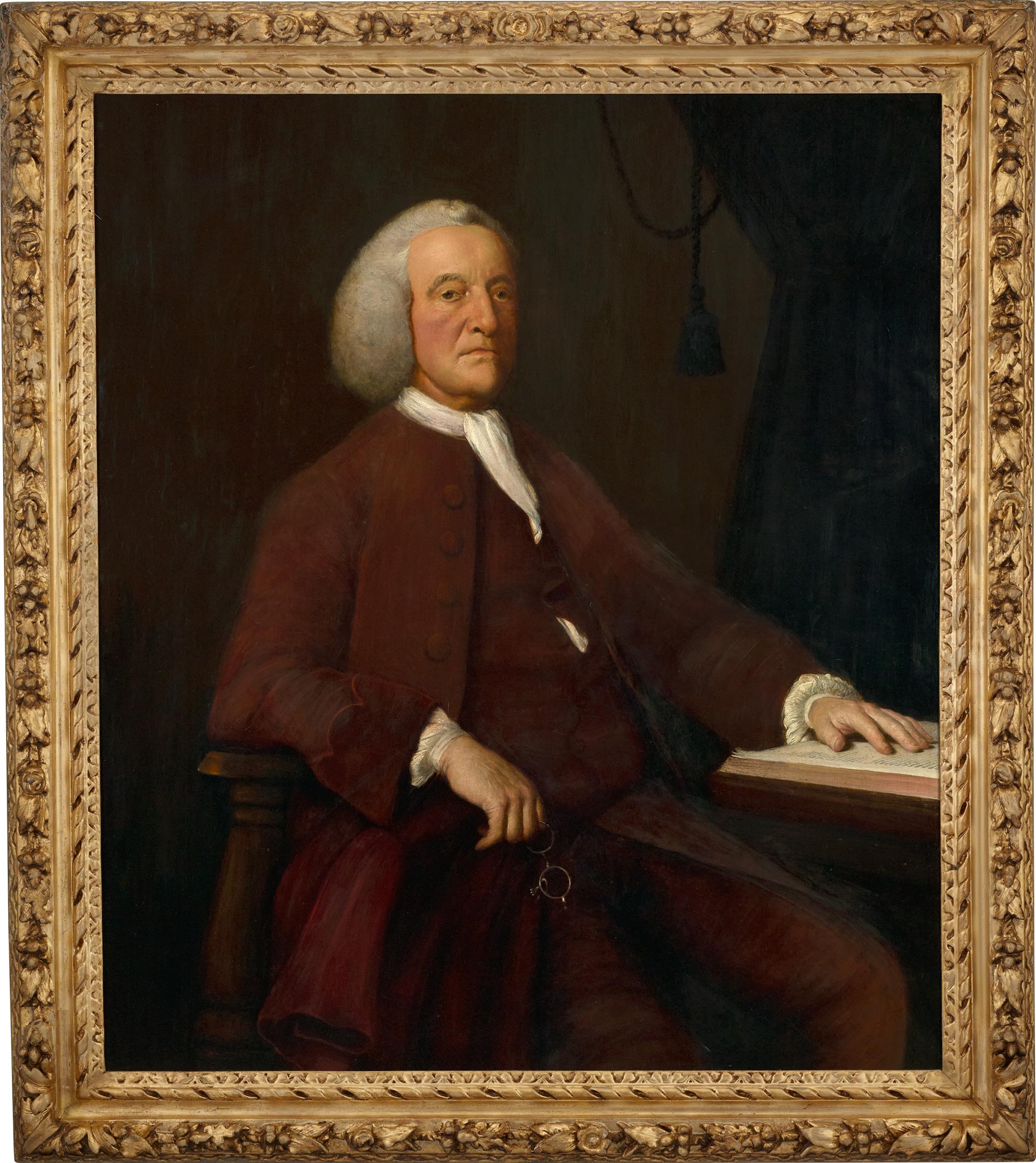 Portrait of Benjamin Franklin attributed to Mason Chamberlin For Sale 1