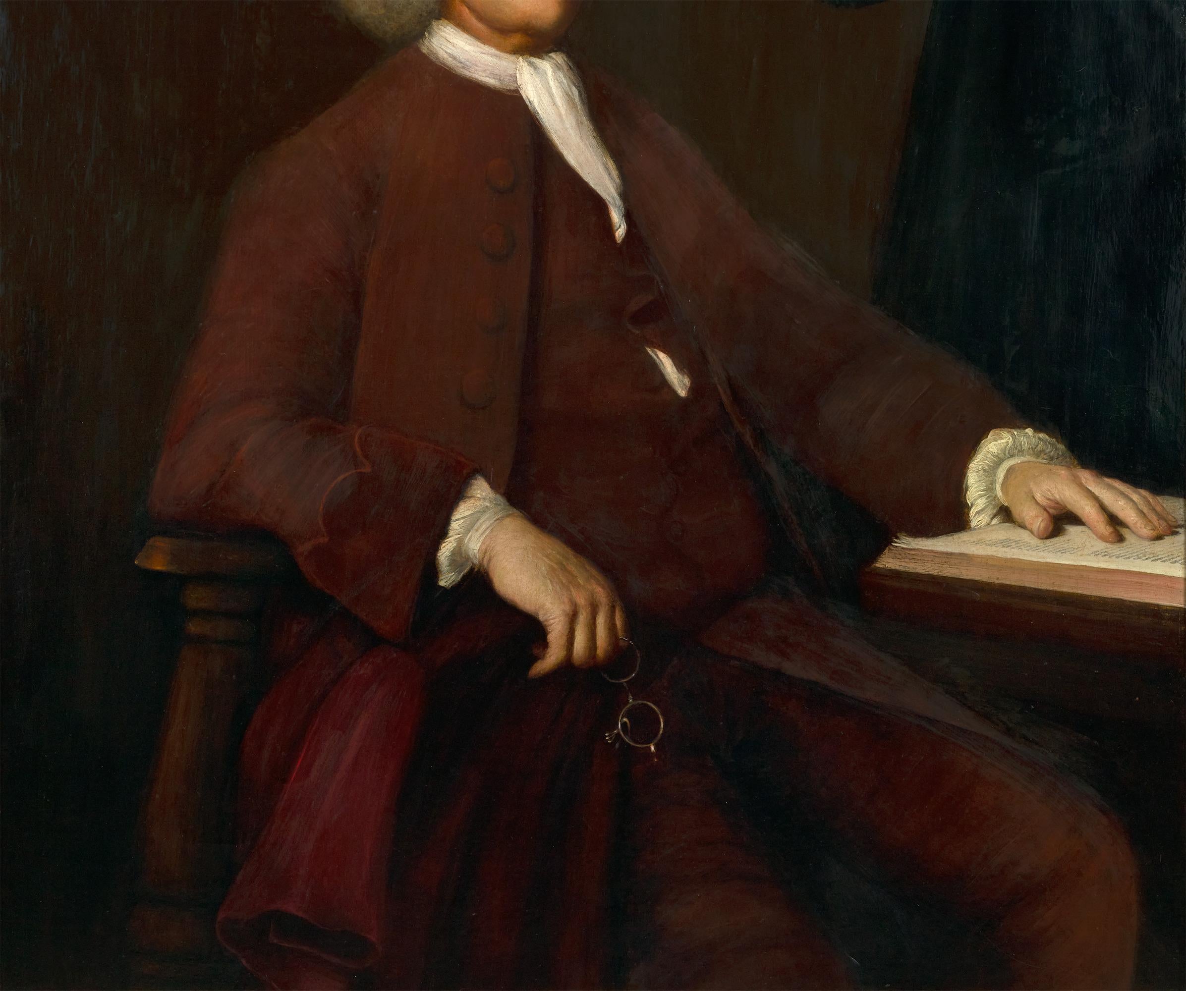 Portrait of Benjamin Franklin attributed to Mason Chamberlin For Sale 3