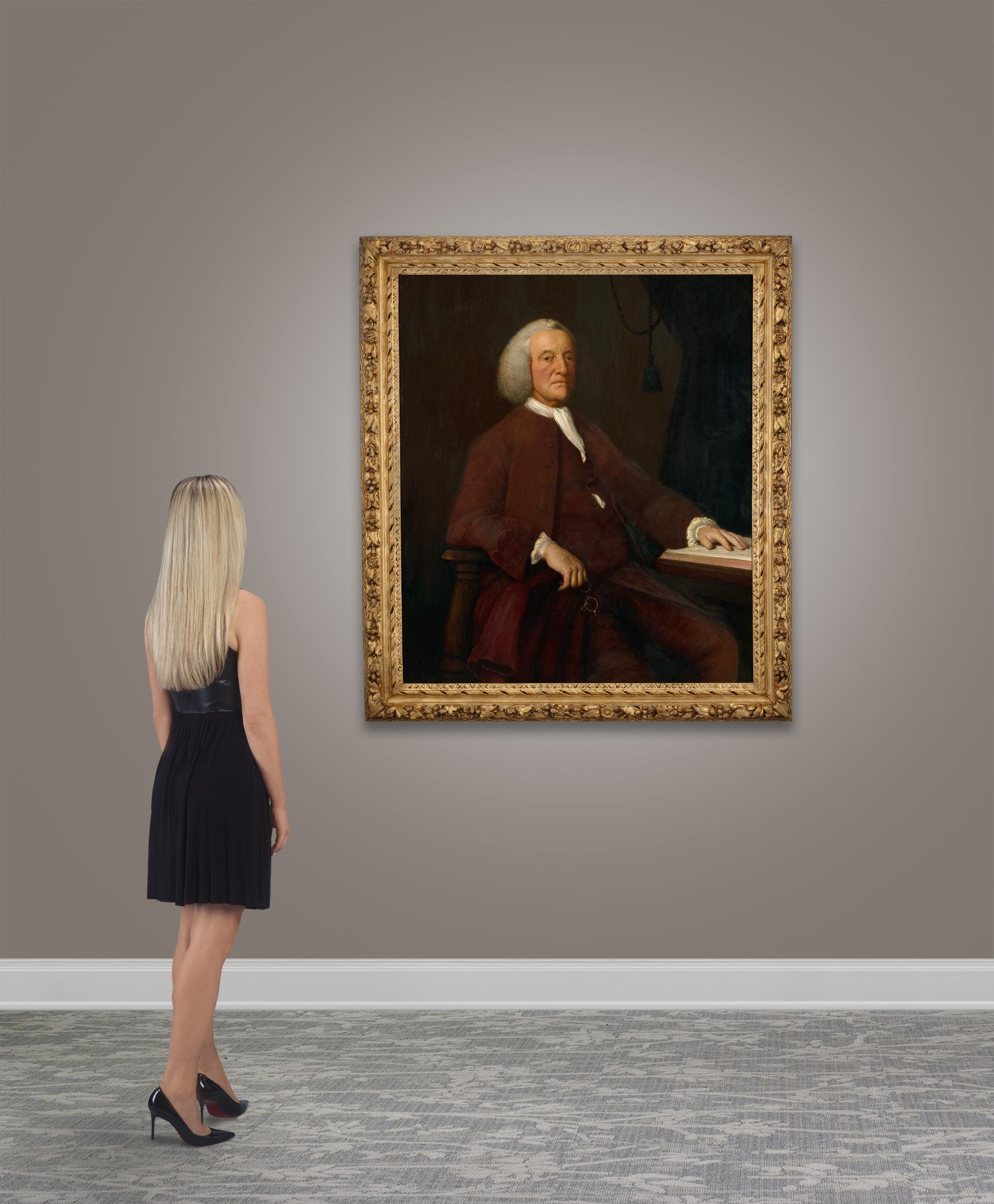 Portrait of Benjamin Franklin attributed to Mason Chamberlin For Sale 4