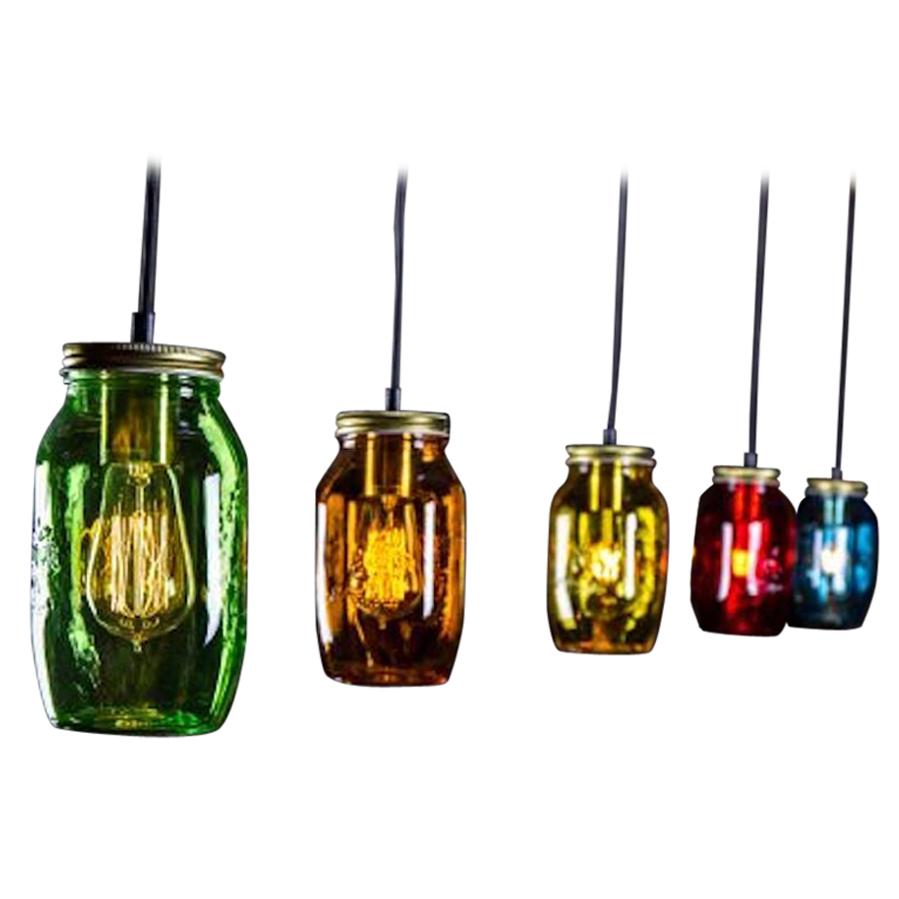 Mason Jar Light Range, 20th Century For Sale