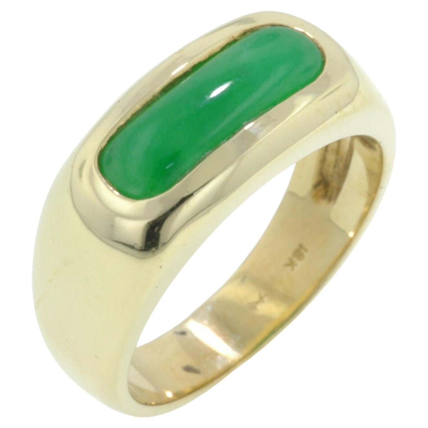 Mason Kay 18K Yellow Gold Ring with Natural Untreated Jadeite For Sale