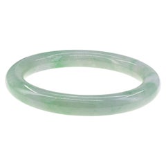 Mason Kay Certified Natural Green Jadeite Jade Bangle