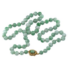 Mason Kay Halskette aus 14 Karat Gelbgold mit zertifiziertem natürlichem Jadeit und Jade-Perlen