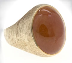 Mason Kay Certified Natural Red Jadeite Jade, 14K Yellow Gold Ring