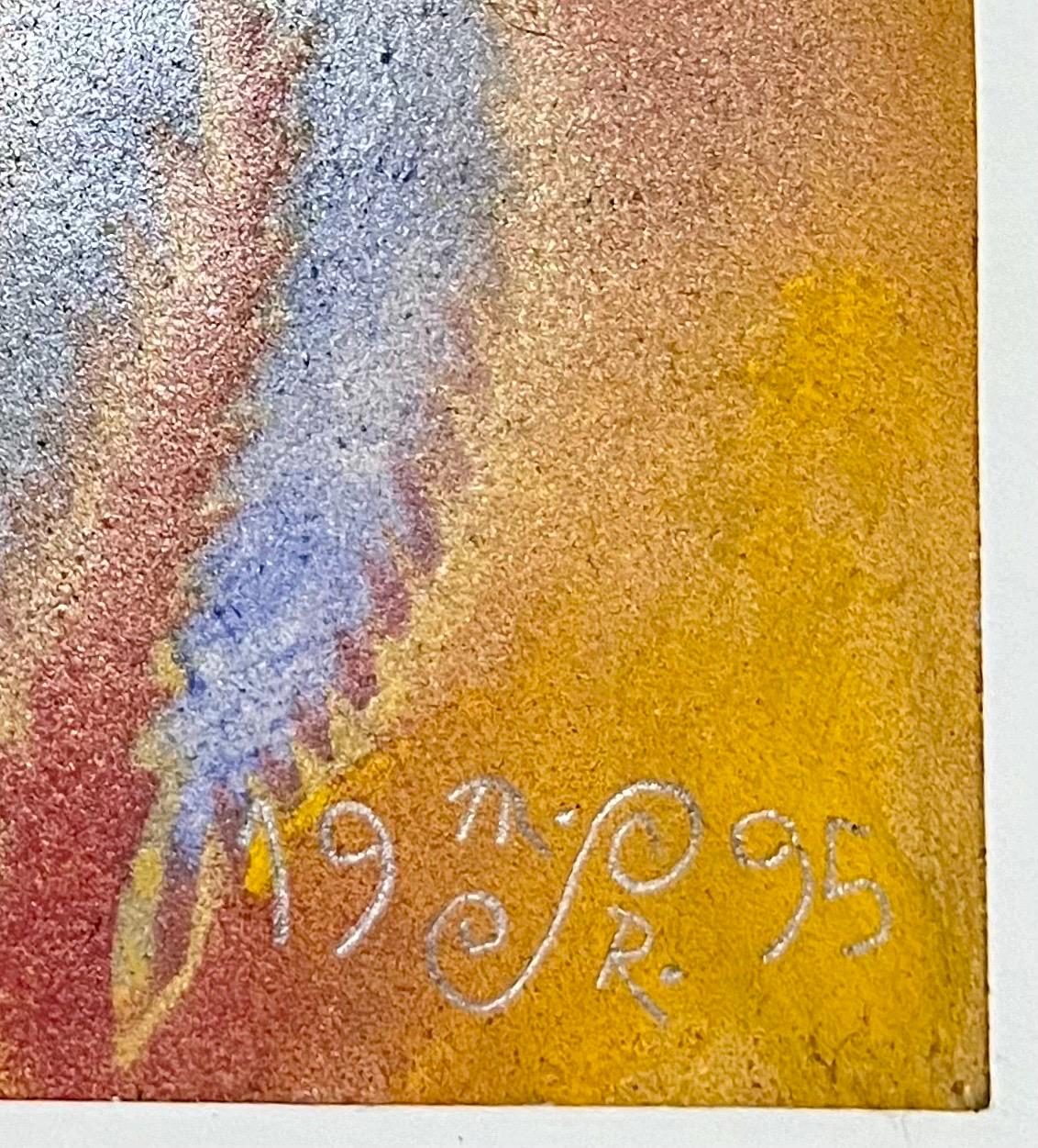 Abstract Surrealist Spray Paint Mixed Media Painting Mason Rader Outsider Art For Sale 4