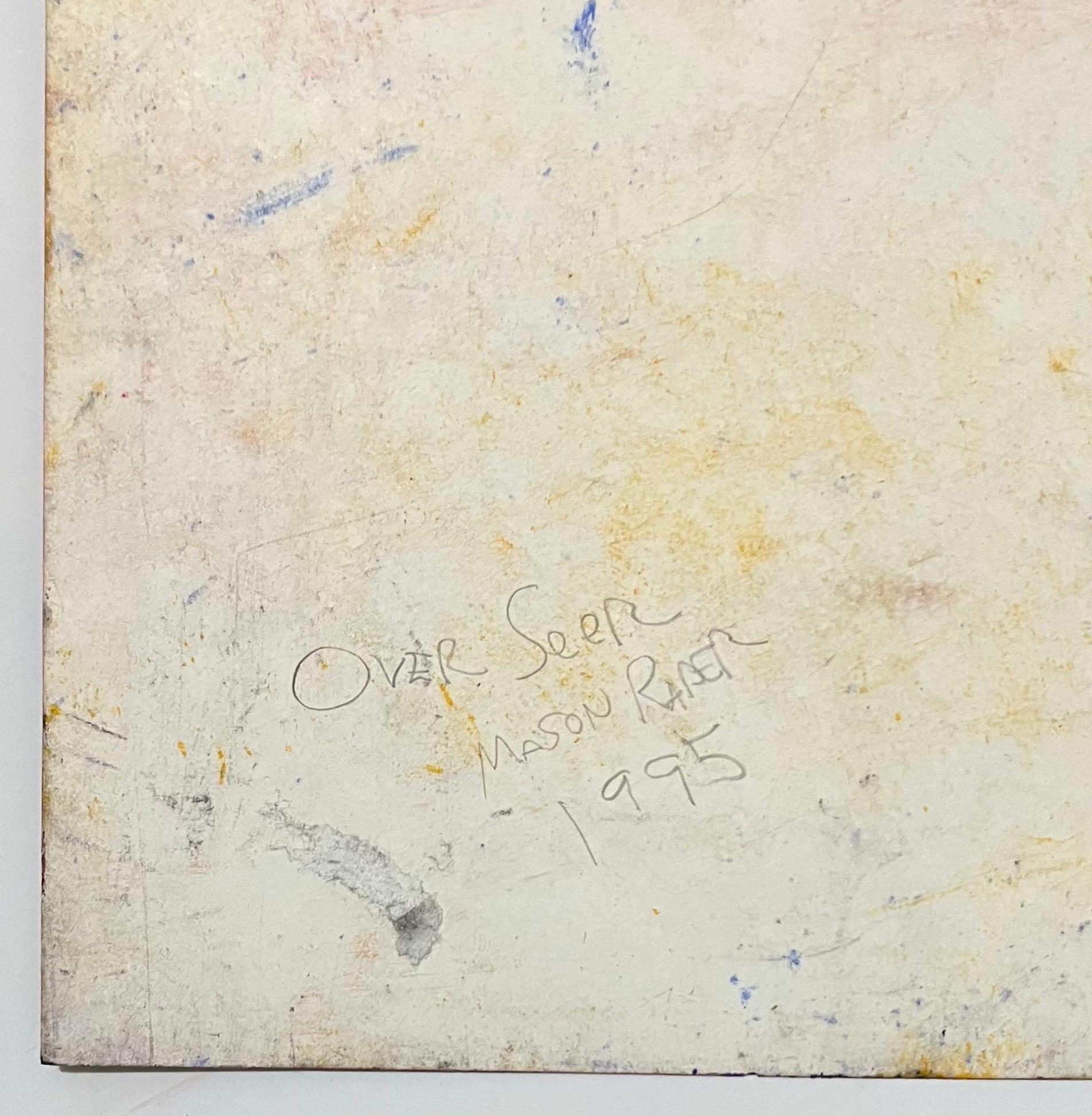 Abstract Surrealist Spray Paint Mixed Media Painting Mason Rader Outsider Art For Sale 6