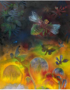 Pittura astratta surrealista a spruzzo Pittura a tecnica mista Mason Rader Outsider Art