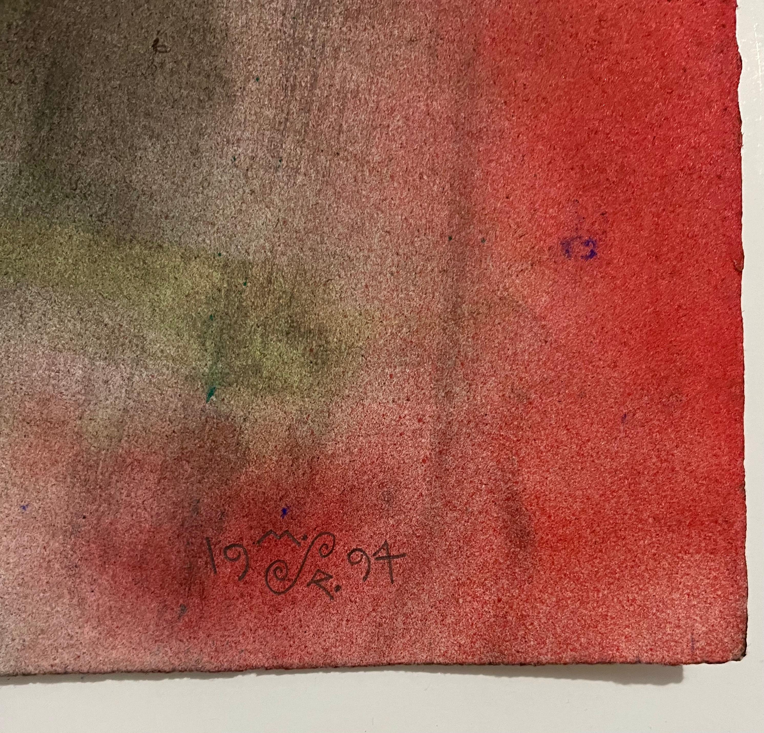 Abstract Surrealist Spray Paint Mixed Media Painting Outsider Art Mason Rader For Sale 3