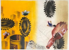 Abstract Surrealist Spray Paint Mixed Media The Dump Mason Rader