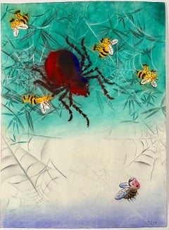 Abstract Surrealist Spray Paint Mixed Media The Web Mason Rader