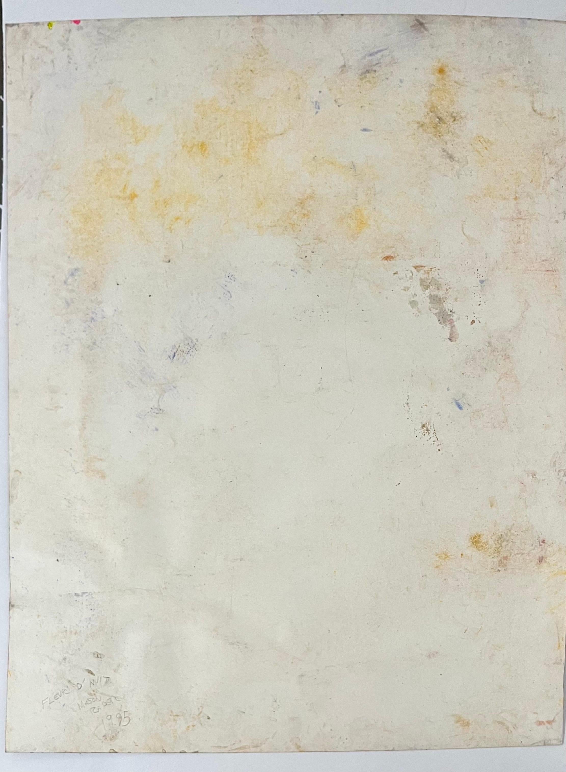 Abstract Surrealist Spray Paint Painting Mixed Media Fleur D’Nuit Mason Rader For Sale 1