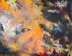 Pittura spray surrealista contemporanea, tecnica mista, La trappola, Mason Rader