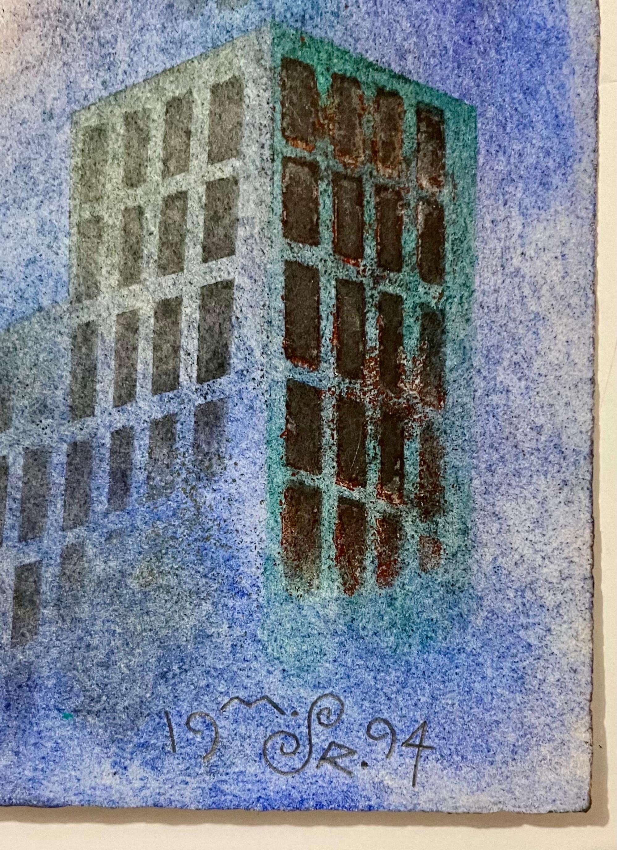 Outsider Art Abstract Surrealist Spray Paint Mixed Media Painting Mason Rader For Sale 3