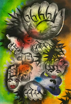 Pittura a spruzzo surrealista Tecnica mista Rosie Palm Mason Rader Pop Art
