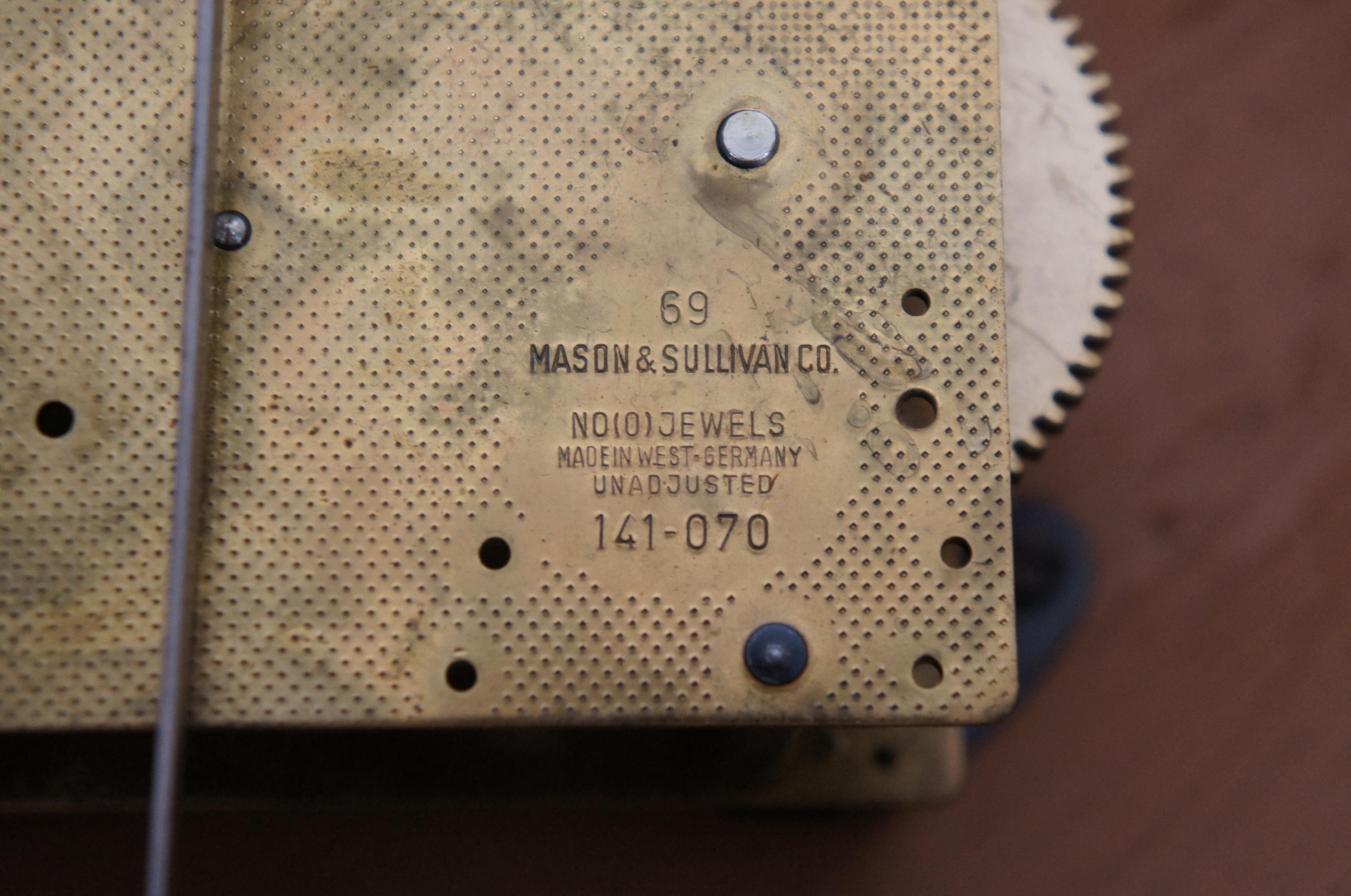 Reloj de pared regulador de 8 días Mason & Sullivan West German School House 21 en venta 2