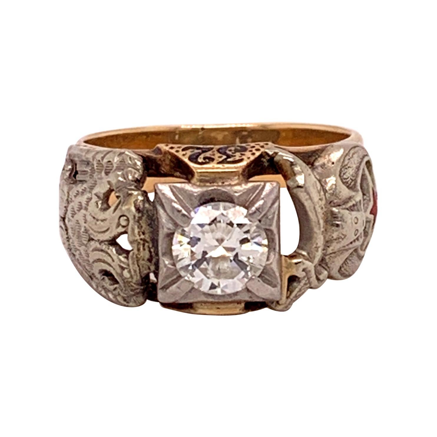 Masonic 10k Yellow Gold Men's Ring .85ct Genuine Natural Diamond Eagle  '#J4838' For Sale at 1stDibs | masonic gold rings 18k, masonic diamond ring,  masonic diamond