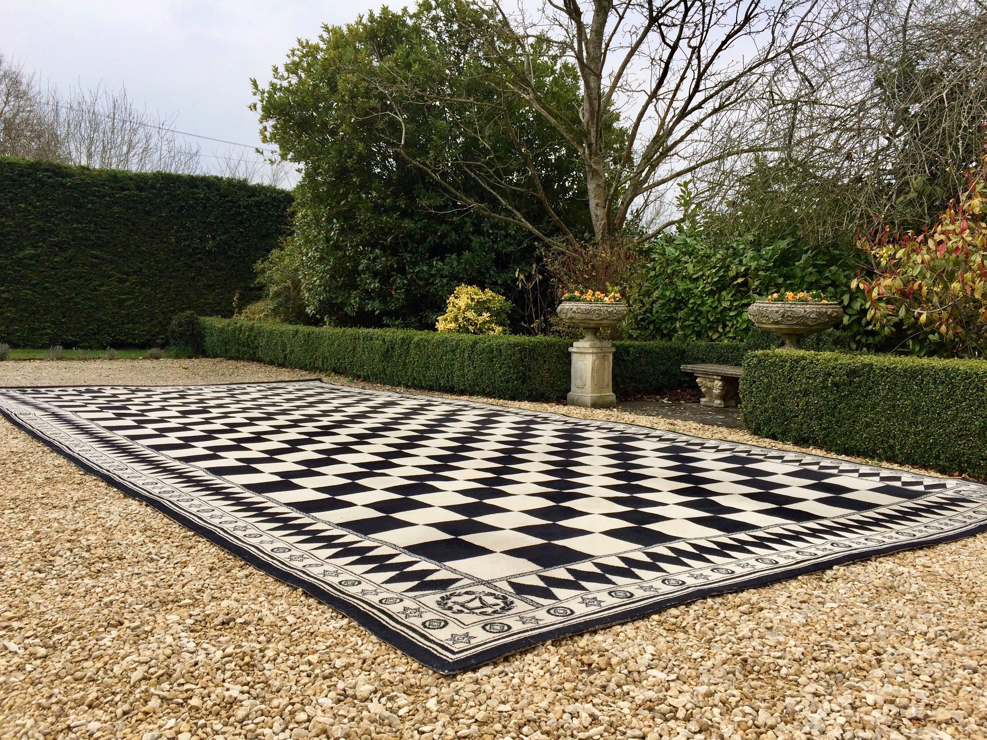 Handgefertigter Masonic Teppich aus Wolle in Freimasons-Optik 1