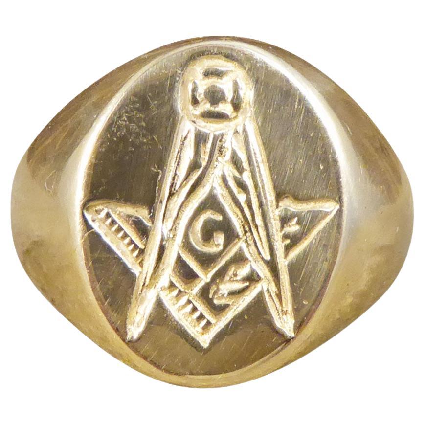 Vintage 32nd Degree Scottish Rite Ring, 14K Gold and Platinum Masonic Dia .42ct at 1stDibs