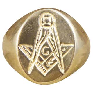 Vintage 32nd Degree Scottish Rite Ring, 14K Gold and Platinum Masonic ...