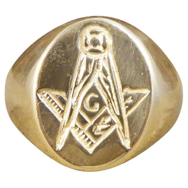 Scott Rite Rings Vintage 32nd Degree Scottish Rite Ring, 14K Gold and Platinum Masonic ...