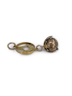Masonic JHW 9 Karat 15 Karat Gold Square And Compasses Cross Ball Orb Pendant