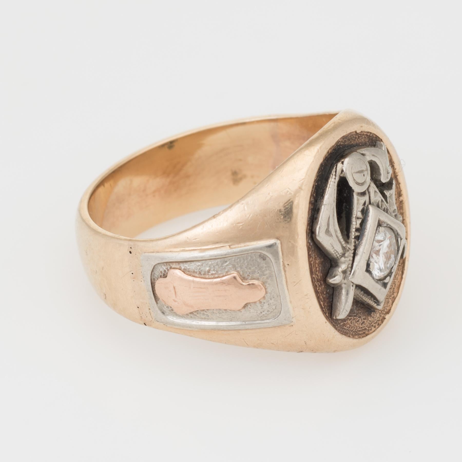 vintage masonic rings with diamond