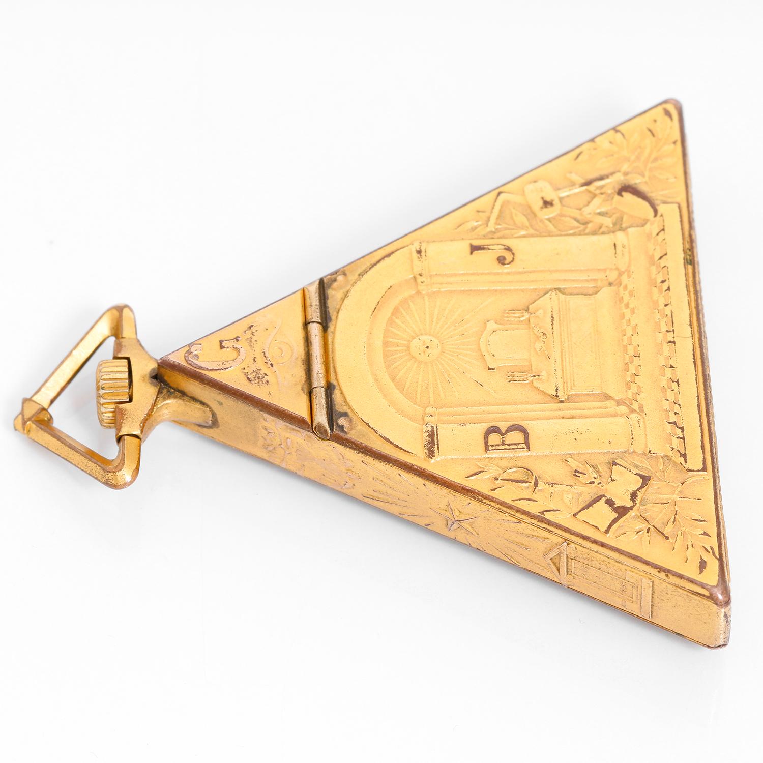 masonic triangle pocket watch