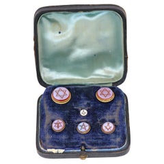 Masonic Set Buttons Signet Pins Cuff-Links, 1900