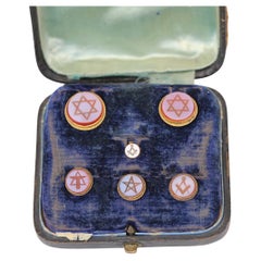 Masonic Set Buttons Signet Pins Cuff-Links, 1900