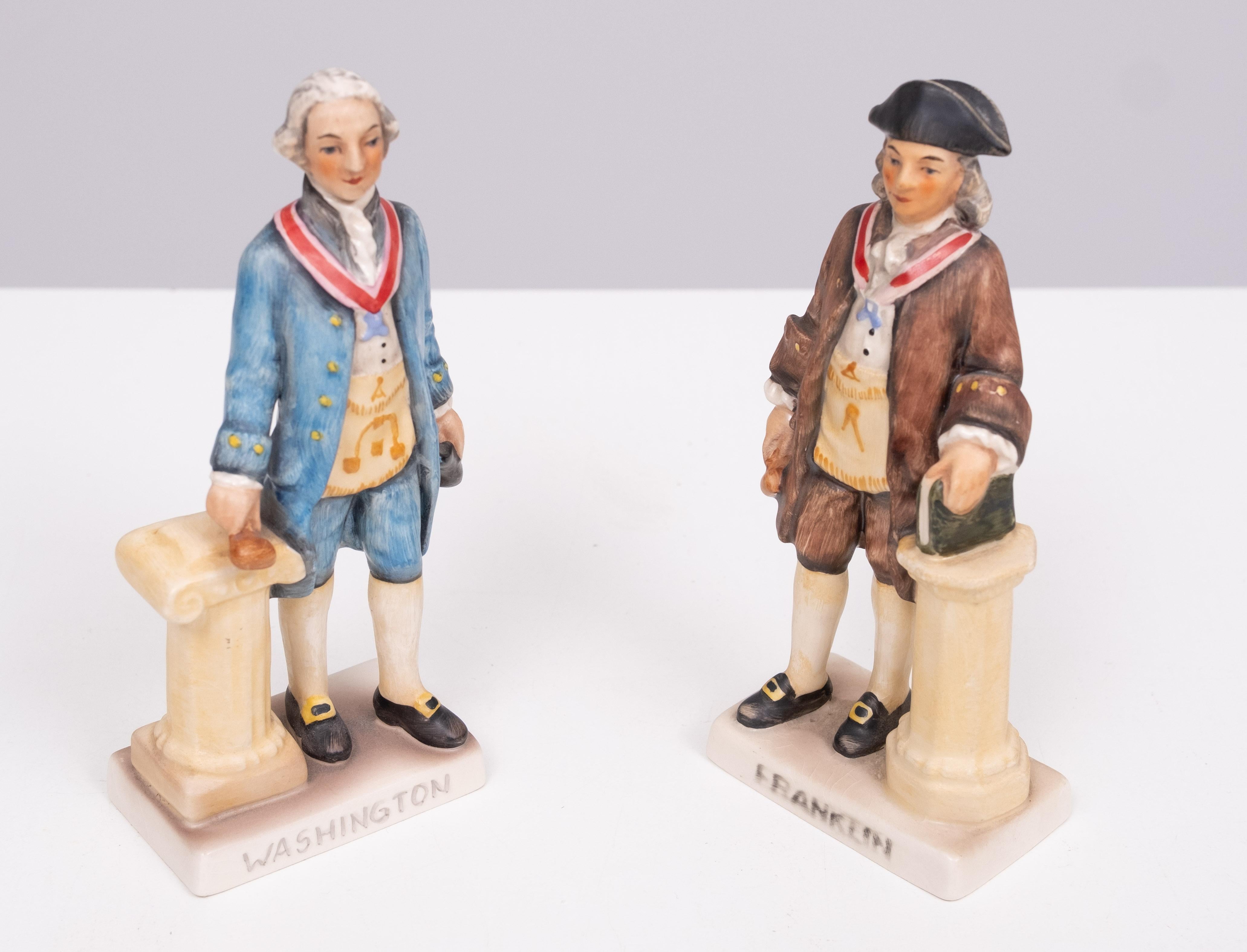 Masonic Statesmen Goebel Figurines George Washington, Ben Franklin 1957 In Good Condition For Sale In Den Haag, NL