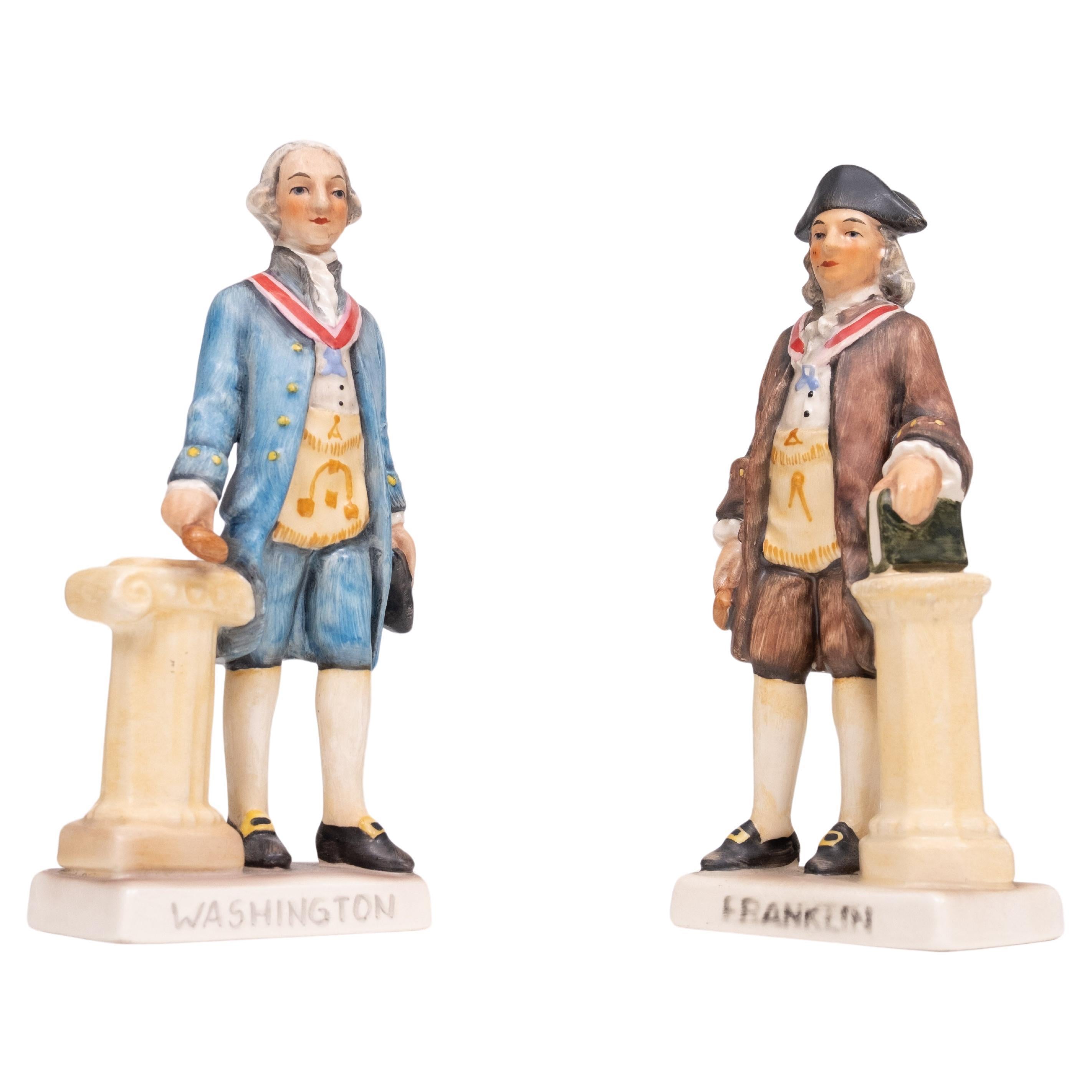 Masonic Statesmen Goebel Figurines George Washington, Ben Franklin 1957 For Sale