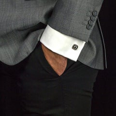 Masonic Sterling Silver Cufflinks with Enamel, Dimitrios Exclusive MA8-1