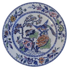 Grande assiette à dîner Mason's Ashworth's Ironstone à motif d'oiseaux volants, vers 1870