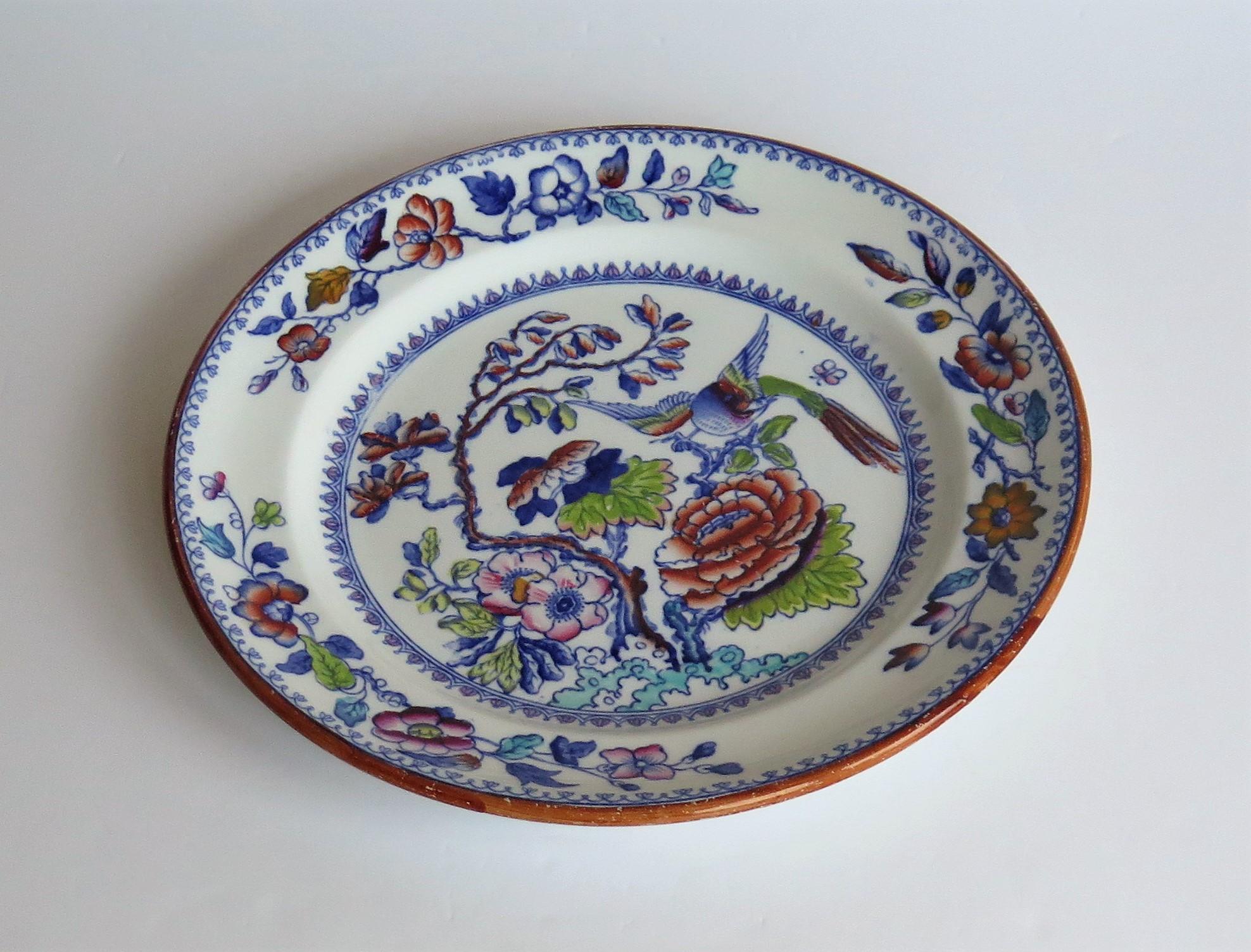 English Mason's Ashworth's Ironstone Large Dinner Plate in Flying Bird Pattern, Ca 1900 For Sale