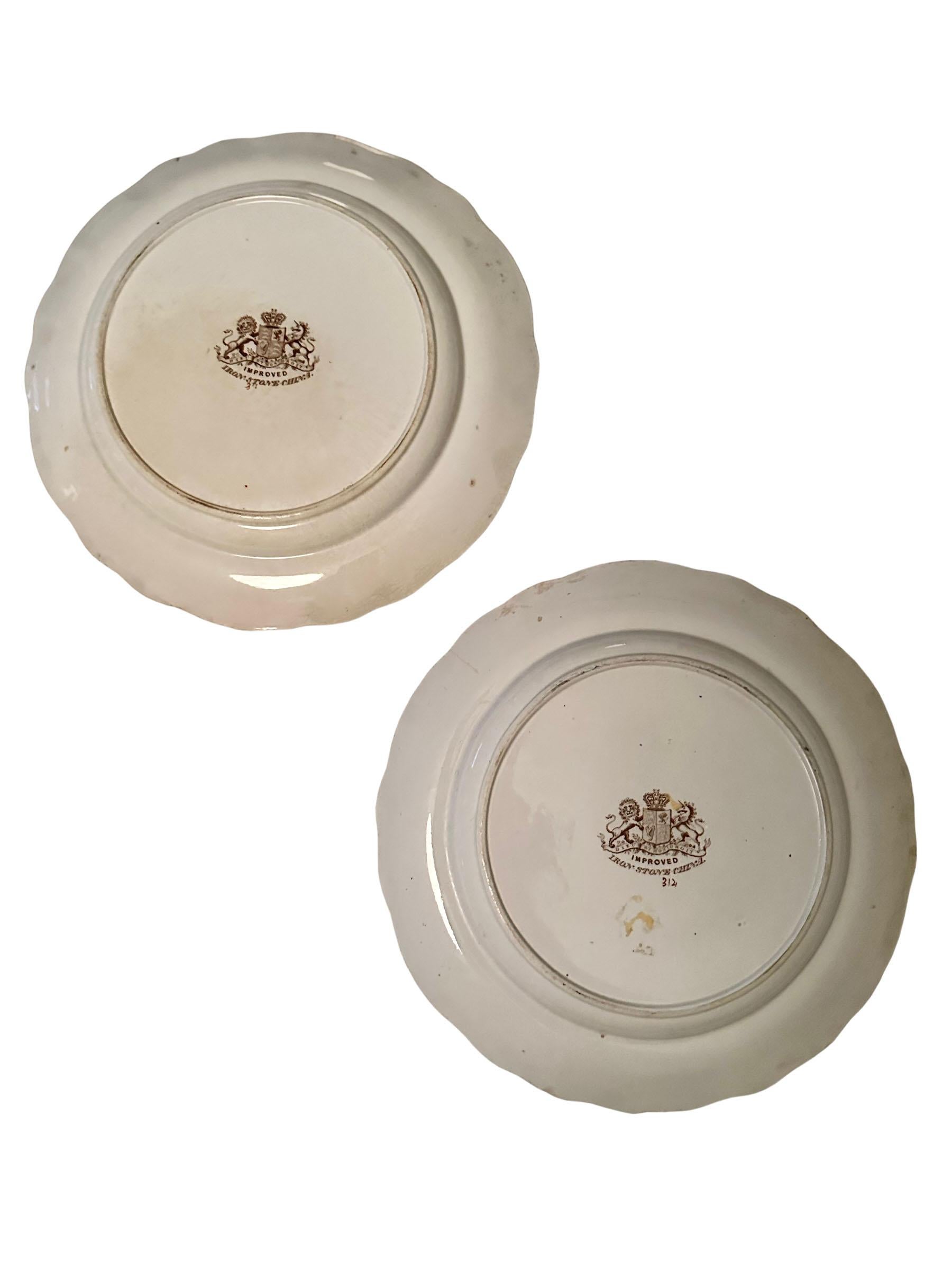 Mason's Chinoiserie Ironstone Plates, a Pair In Good Condition In Tampa, FL