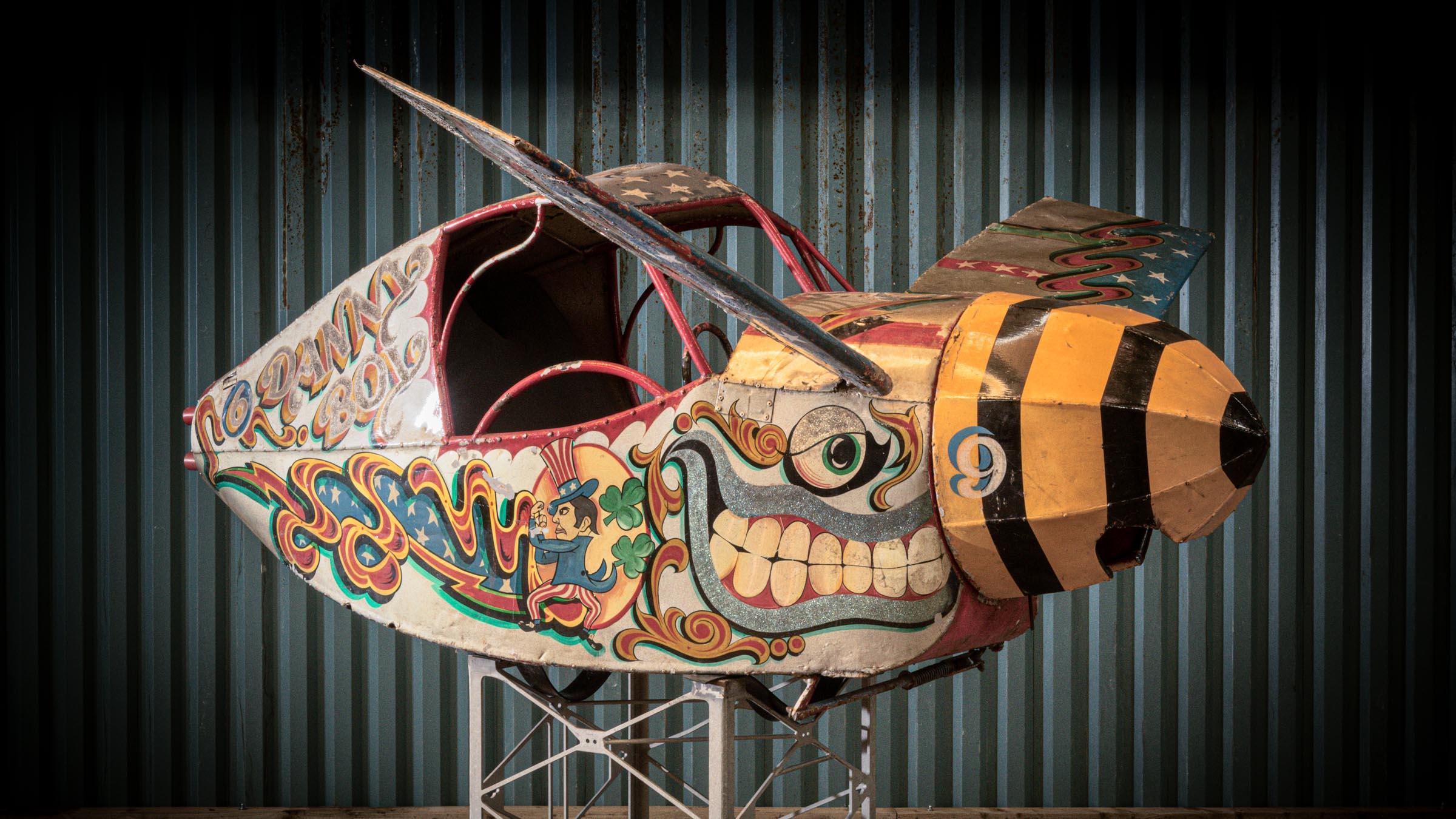 Masons Fly O Plane Number ‘6 - Danny Boy’. A stunning and most rarest of English fairground ride history and the art form that went hand in hand with this genre. Manufactured in the US in 1948, the ride was brought to the UK in 1951 for the Festival