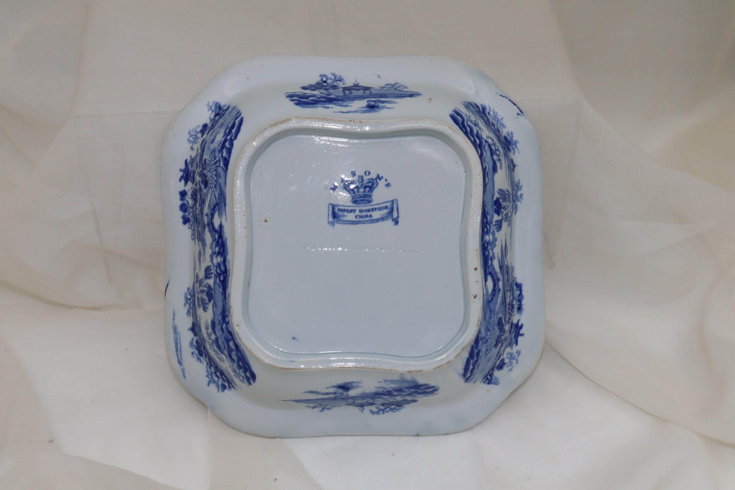 English Mason's Ironstone blue and white vegetable tureen For Sale