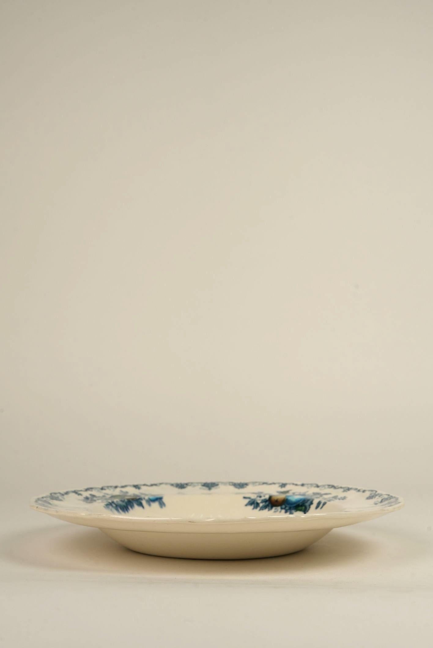 Mason's Ironstone Blaue 'Obstkorb' Suppenschalen (Eisenstein) im Angebot